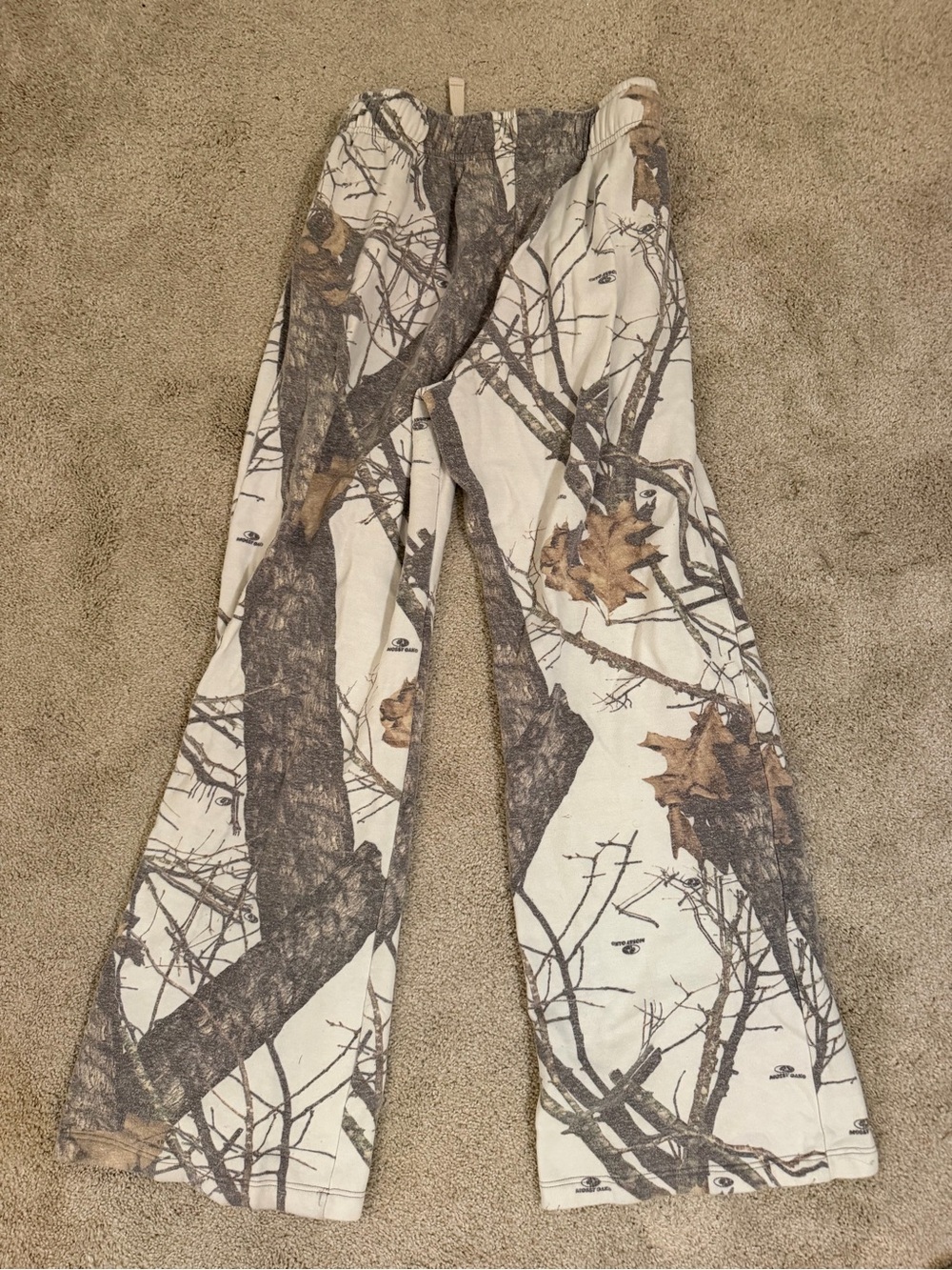 Tribe Kelley x Mossy Oak  Camouflage Print Drawstring Bottoms - White/Tan - Picture 3 of 3